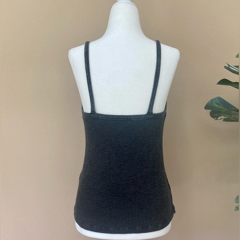 Mineral Washed Black Ribbed Tank - Picture 3 of 4